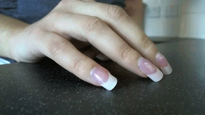 French Manicure Finger Nail Tapping