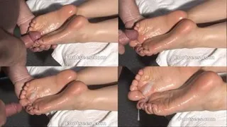 Cumming on Her Oily Soles