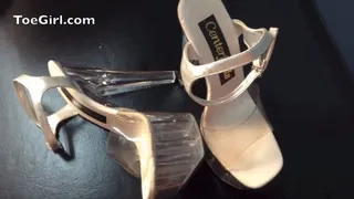 Shoe Cum - Jerked On To Stripper Heels and Wearing Them