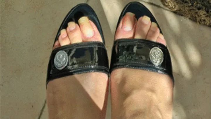 Black patent shoes with long natural unpolished toenails 1