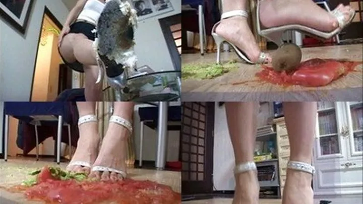 Squashed Foods Via Heels Eaten From Femdomme's Feet - Part 4 ( - AVI Format)