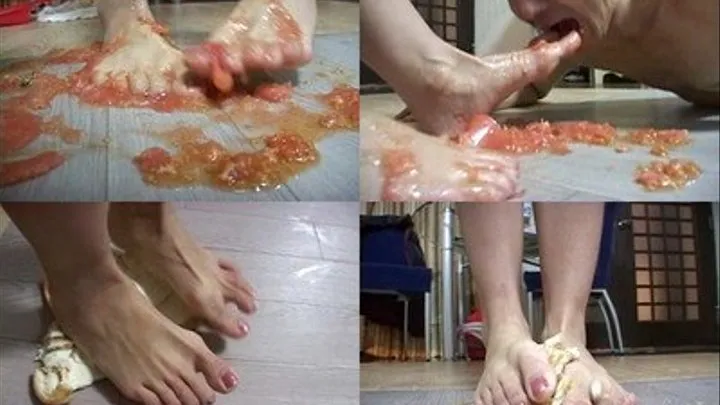 Squashed Foods Via Heels Eaten From Femdomme's Feet - Part 1 ( - AVI Format)