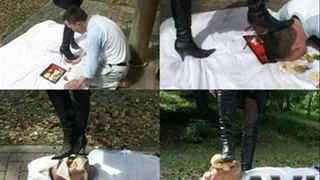 Domina Prepares A Nasty Picnic Lunchout! Foods Crushed On Man's Face! - Full version (Faster Download - ))