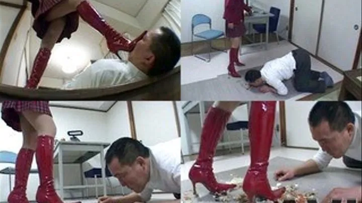 Young Dominatrix Squashed Foods Through Boots For Foot Slave - Part 3 (Faster Download - ))