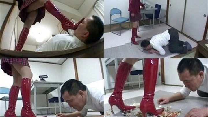 Young Dominatrix Squashed Foods Through Boots For Foot Slave - Part 3 ( - AVI Format)