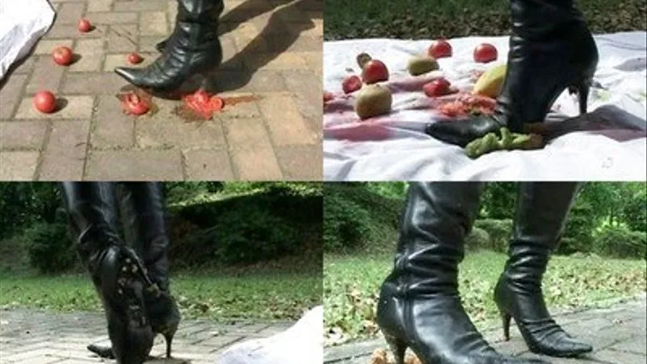 Outdoor Picnic Turns Nasty! Boot Domina Smashed Foods And Busted Man's Face! - Part 1 ( - AVI Format)