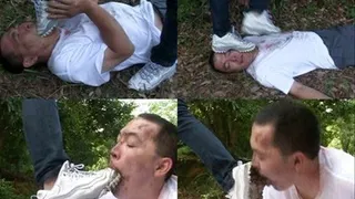 Poor Man Suffers Outdoor! Mistress Got Him Filthy With Mud! - Full version ( - AVI Format)