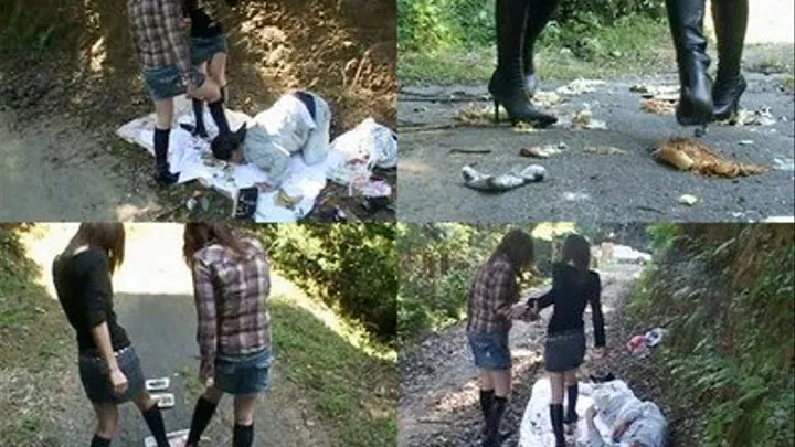 Poor Man Bound To Get A Ruined Outdoor Lunch From Mean Vixens - Part 4 ( - AVI Format)