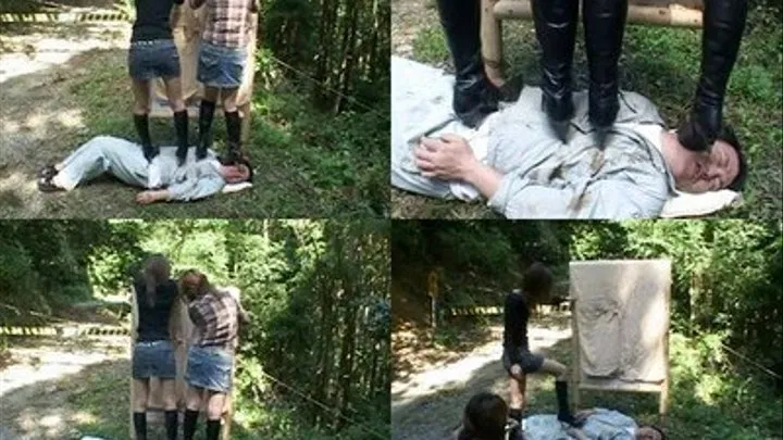 Poor Man Bound To Get A Ruined Outdoor Lunch From Mean Vixens - Part 1 ( - AVI Format)