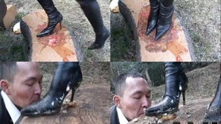 Hungry Man To Eat Through Femdomme's Dirty Boot Outdoor! - Part 2 (Faster Download - ))