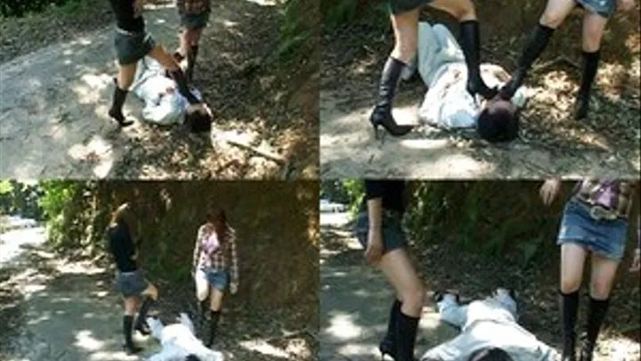 Two mistresses beat up slave down the road - Part 3 (Faster Download - )