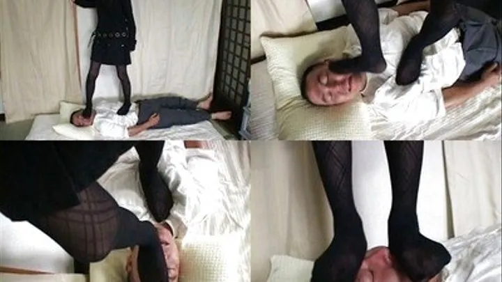 Napping man is beaten up as domme steps on his body - Part 2 ( - AVI Format)