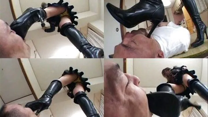 Man gags domme's boot as he's demanded to - Part 2 ( - AVI Format)