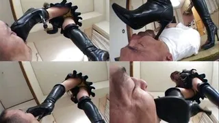 Man gags domme's boot as he's demanded to - Part 2 ( - AVI Format)