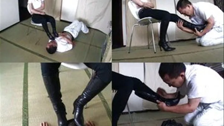 After getting beaten by domme's boots, man still worships it - Part 3 (Faster Download - )