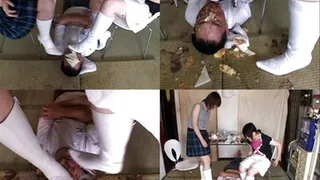 Foods are crushed on the floor for slave to eat - Part 2 ( - AVI Format)