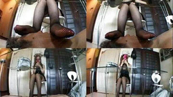 Lady passes the time with her and her human footstool - Part 2 (Faster Download - AVI Format)