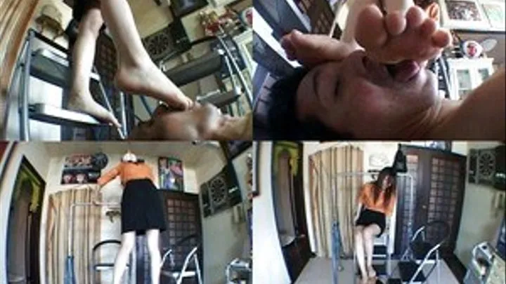 As lady stood up man's face, man can't do anything but gag her feet - Full version (Faster Download - )