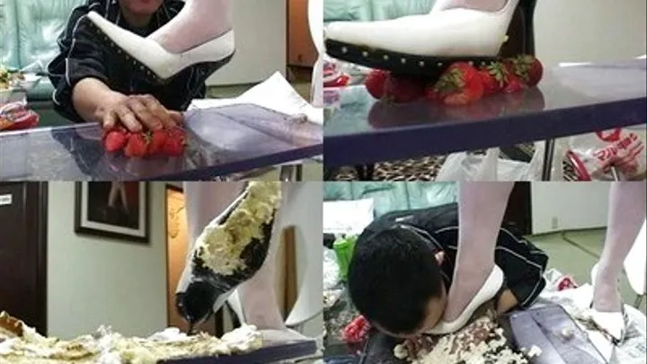 Tasty dessert is mixed and fed directly from heels to man's mouth - Full version ( - AVI Format)