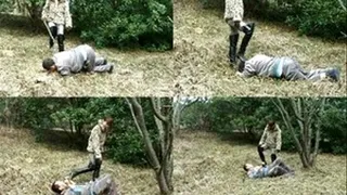 Feeble man is punished in the woods with continuous kicking - Full version (Faster Download - )