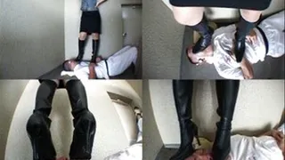 Lady hangs and falls right on man's body - Part 2 (Faster Download - )