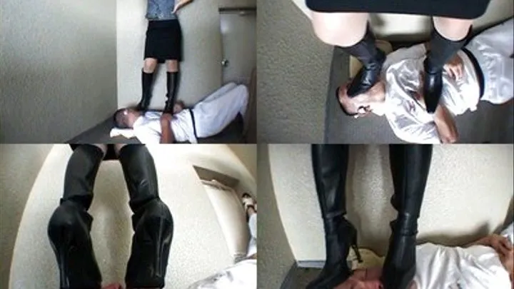 Lady hangs and falls right on man's body - Part 2 ( - AVI Format)