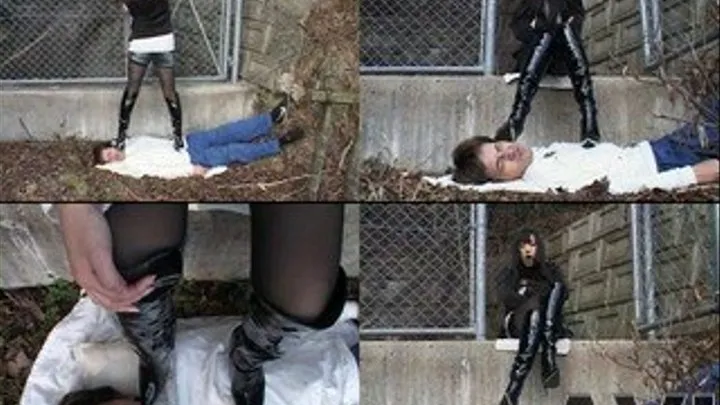 Man is on the ground, while domina is trampling on his weak body - Full version (Faster Download - )