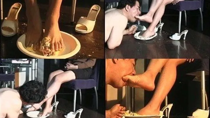 Slave finally gets to eat! But with the use of his mistress' feet - Full version ( - AVI Format)