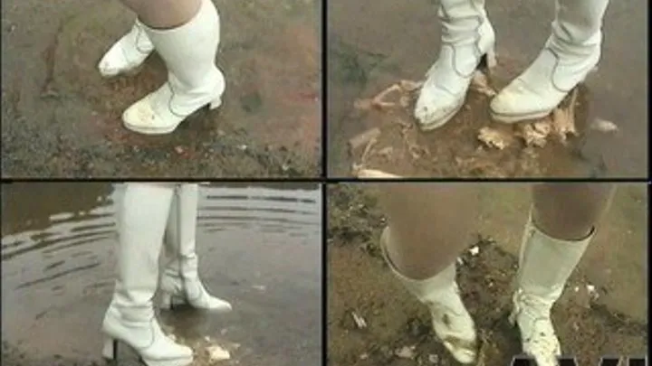 Domme wants to get her white leather boots dirty in mud! - Full version (Faster Download - )