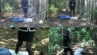 Man is laid on a muddy ground when domme started stepping on his body - Full version ( - AVI Format)