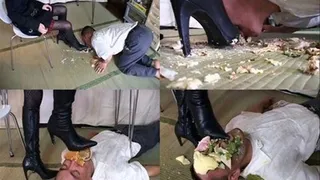 Domina stuffs food inside man's mouth till he's smothered - Full version ( - AVI Format)