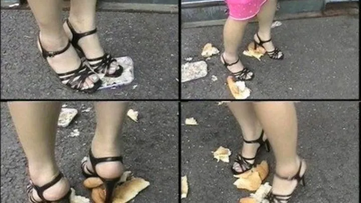 Mistress in high heels steps on her food instead of eating - Full version ( - AVI Format)