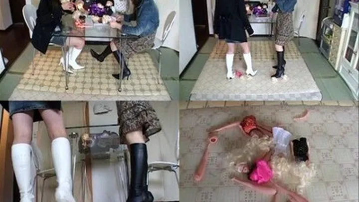 Dolls are destroyed by crushing using dominas' boots - Full version ( - AVI Format)