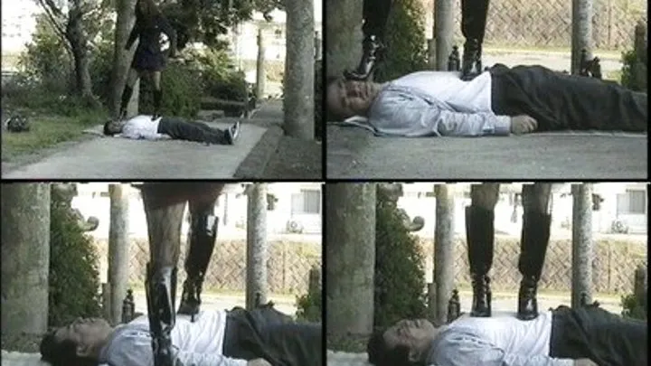 Man is lying in the streets, waiting for someone to walk over him - Part 2 ( - AVI Format)