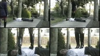 Man is lying in the streets, waiting for someone to walk over him - Full version ( - AVI Format)
