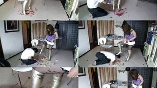 Slave Licks Off Crushed Foods On The Floor - CJ-002 - Full version ( - AVI Format)