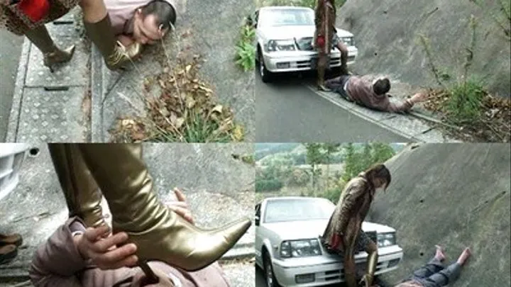 Get out of the car horny man as mistress is bound to beat you in the streets - Part 4 ( - AVI Format)