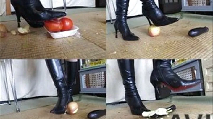 Foods are squeezed and crushed on the floor with heeled boots - Full version (Faster Download - ))