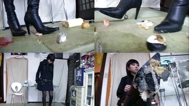 Foods are scattered on the floor and domme mess with it more - Full version ( - AVI Format)