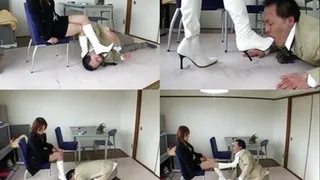 Man will do anything even if he's humiliated just to lick domme's boots - Part 3 ( - AVI Format)