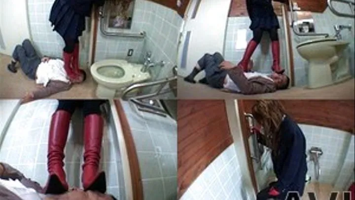 Using her boots, domina is able to man's head in the toilet - Part 2 (Faster Download - ))