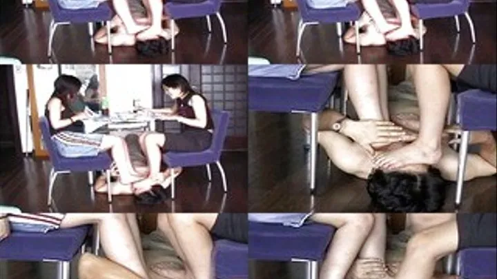 Slave Turns Into Mistresses' Foot Stool - FP-037