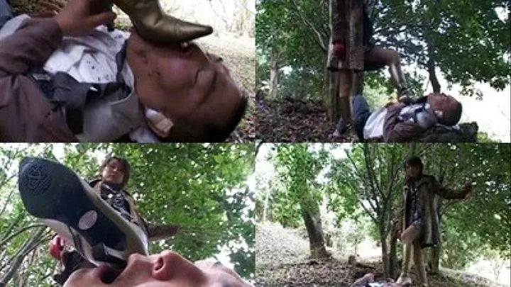 Domina beats a man up in the forest - Part 2 ( - AVI Format)