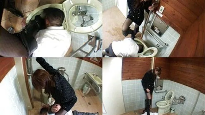 Man is beaten up in a public toilet after trying to a domina - Part 3 ( - AVI Format)