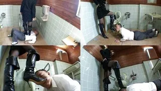 Man is beaten up in a public toilet after trying to a domina - Part 1 ( - AVI Format)