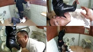 Man is beaten up in a public toilet after trying to a domina - Full version ( - AVI Format)