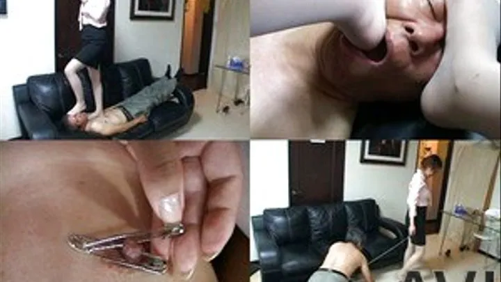 Lady gets back at old man by trampling and pinning his nipple - Full version (Faster Download - ))