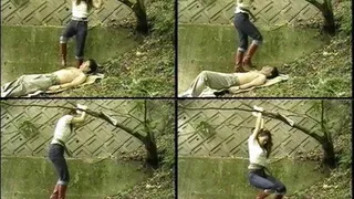 Mistress swings from a tree branch and falls right on man's body - Part 1 ( - AVI Format)