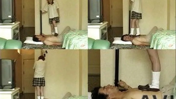 Schoolgirl beats horny man by trampling on his body and face - Part 1 (Faster Download - ))