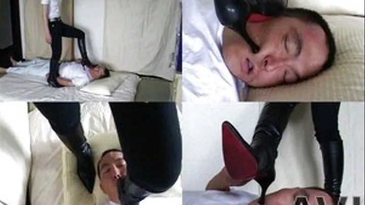 Domina makes use of the heels of her boots to punish man - Full version (Faster Download - ))